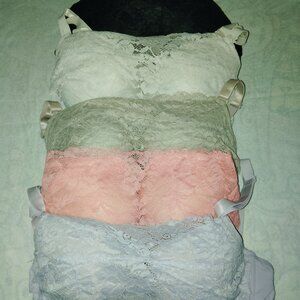 LOT OF 5 WOMENS BRAS EMILY JOHNSON 8236 LACE CAMISOLE PADDED UNDERWIRE SIZE 38D